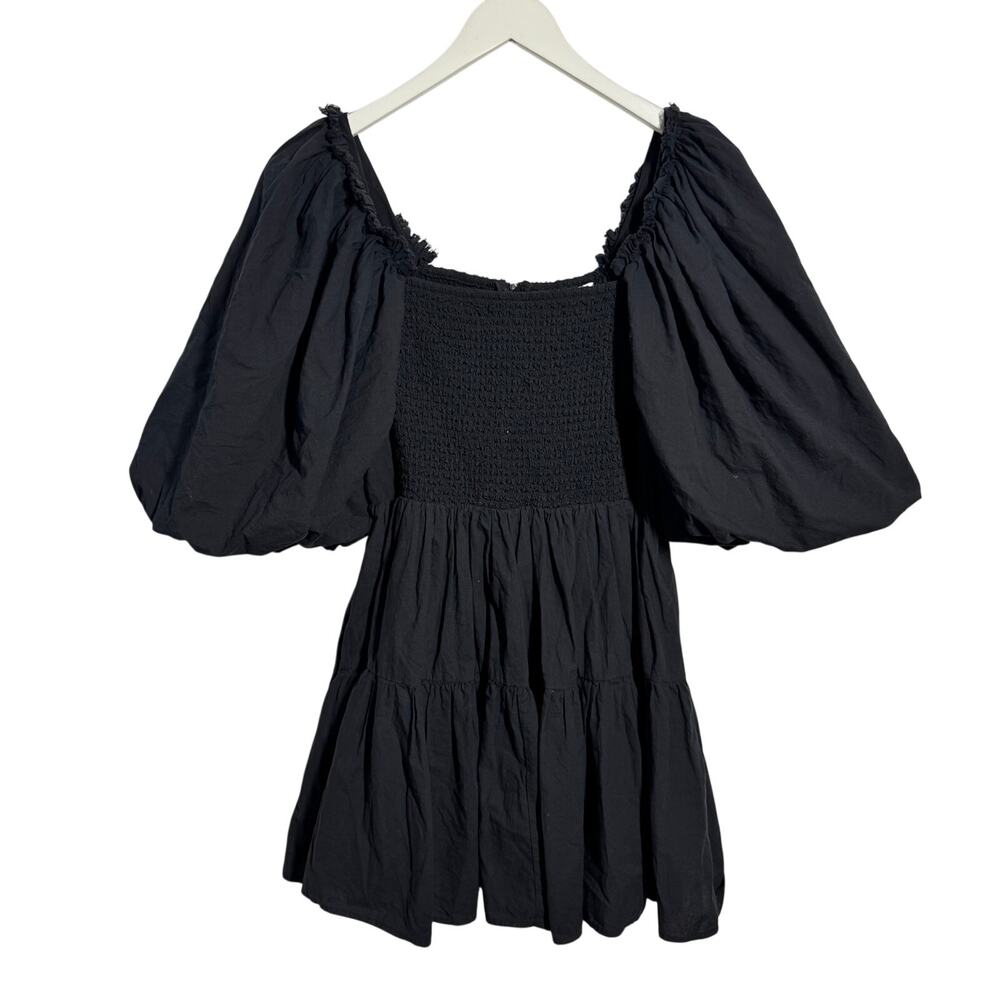 Sofie The Label Puff Sleeve Mini Dress Women M Black Cottage Minimal Peasant